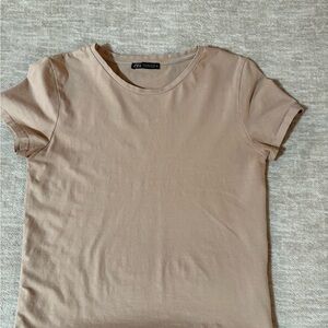 Zara Light Tan Short Sleeve Tee